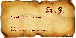 Szabó Zolna névjegykártya